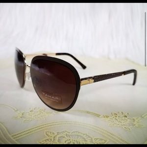 Stylish Brown and Gold Tahari Sunglasses.